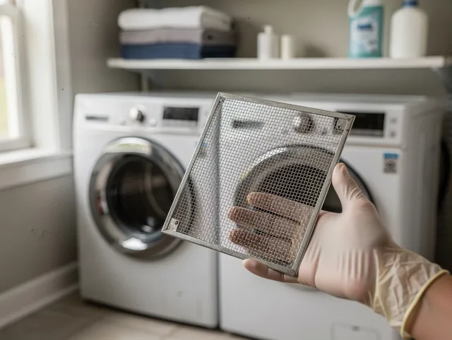 Lake Elsinore Dryer Vent Cleaning specialist performing detailed lint trap cleaning service in Lake Elsinore
